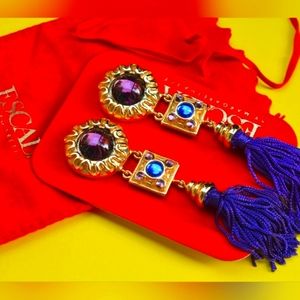 Authentic VINTAGE Clip-on Earrings by Margaretha Ley ESCADA. Early 1990s